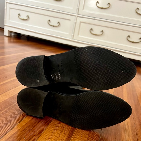 Aquatalia Genna Waterproof Black Leather Heeled Riding Boots, Size 9 - Picture 5 of 9